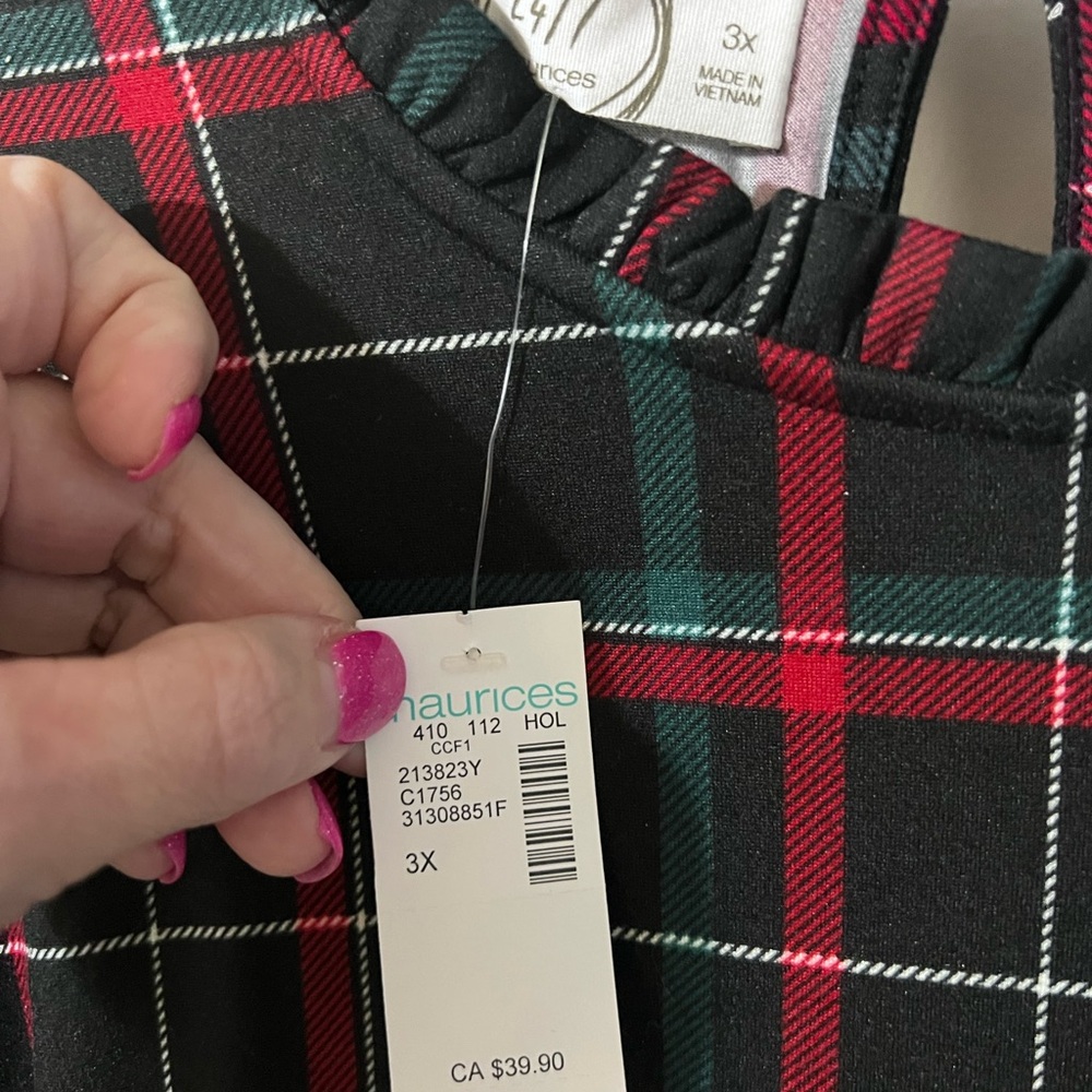 NWT - Maurices Plaid MIDI Dress - Size 3x - Super Soft Material! - Picture 4 of 7